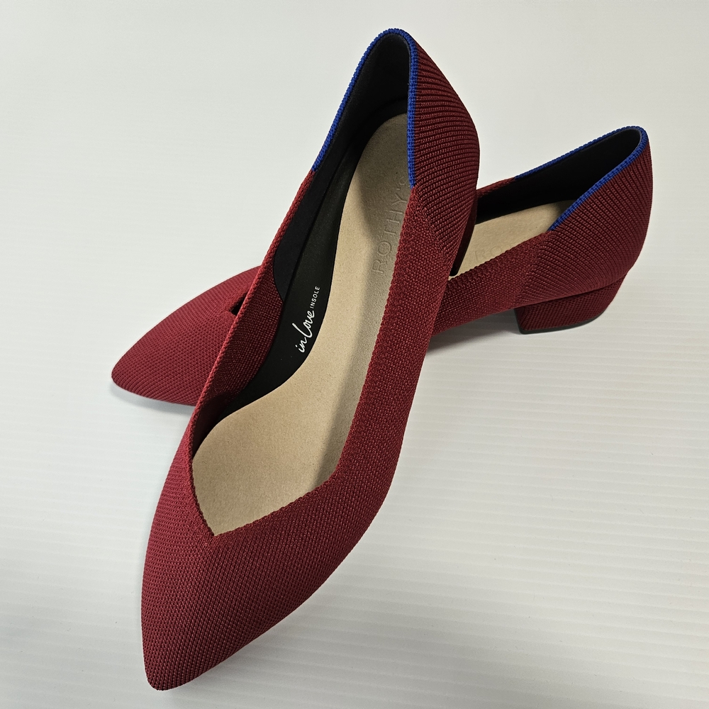 NEW~Women's Rothy's Burgundy Red Block Heel "The High Point"  Shoes 9.5